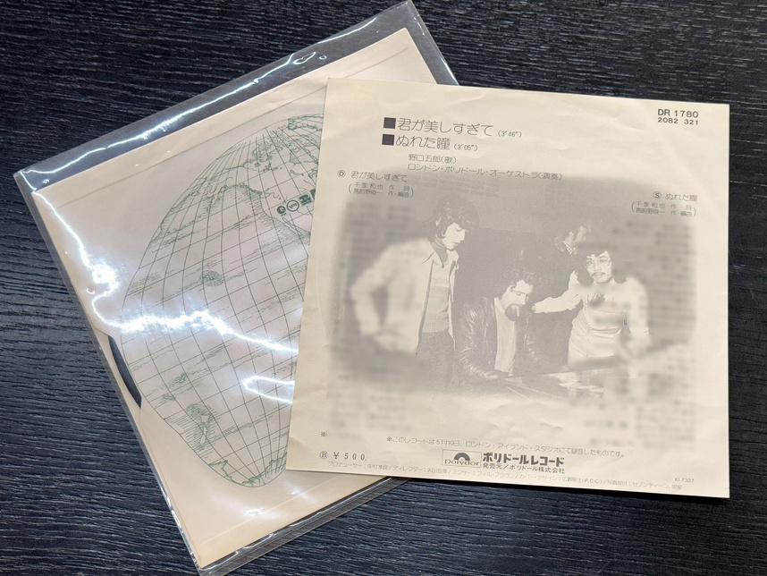 レコードジャケット裏面：一番右が馬飼野俊一氏